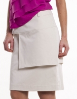 Straight skirt with overlapping piece