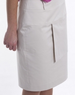 Straight skirt with overlapping piece