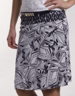 Straight skirt with contrasting waist