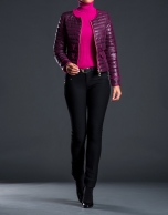 Short fuchsia - aubergine ski jacket 