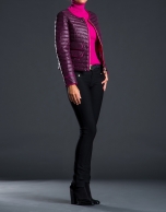 Short fuchsia - aubergine ski jacket 