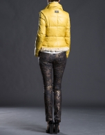 Mustard fur quilted jacket 