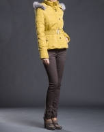 Mustard quilted jacket with hood