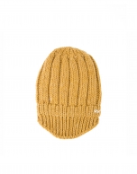 Mustard knit cap with visor 