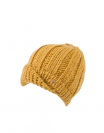 Mustard knit cap with visor 