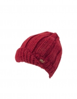 Burgundy knit cap with visor 