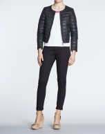 Black quilted short jacket