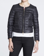 Black quilted short jacket