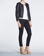 Black quilted short jacket