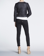 Black quilted short jacket