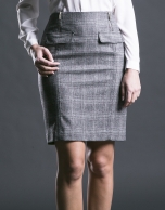 Straight grey Prince of Wales skirt