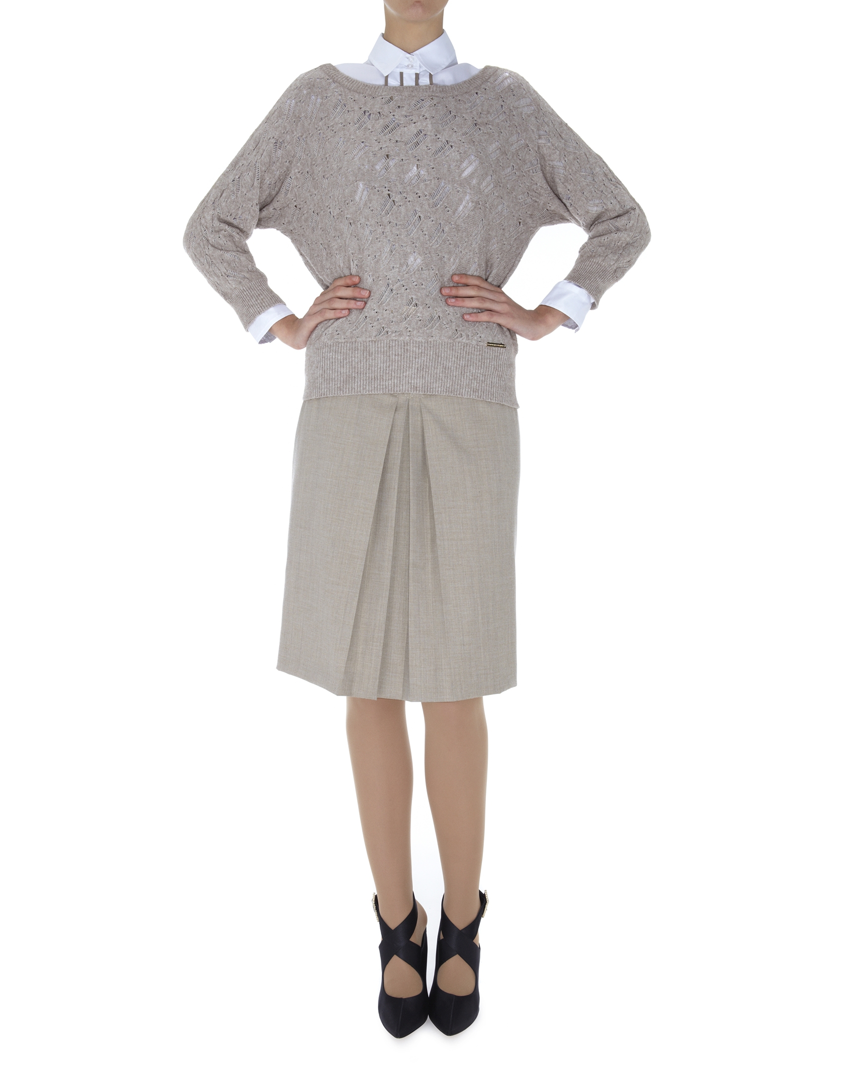 Beige openwork sweater 