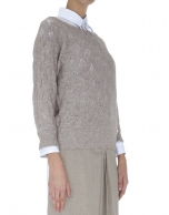 Beige openwork sweater 