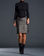 Gilded jacquard skirt with pockets