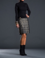 Gilded jacquard skirt with pockets