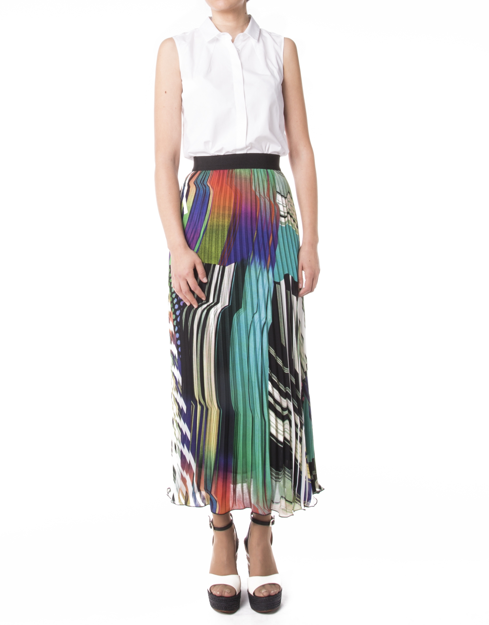 Long geometric print skirt