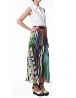 Long geometric print skirt