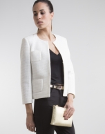 Short off-white jacket with pockets