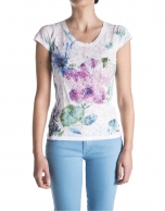 Camiseta floral azul