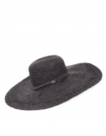 Black raffia wide-brimmed sun hat 