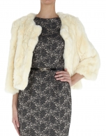 Short beige rabbit fur jacket 