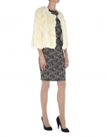 Short beige rabbit fur jacket 