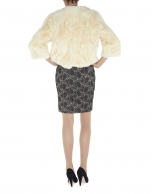 Short beige rabbit fur jacket 