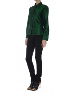 Blusa manga larga seda verde