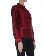 Blusa manga larga seda roja