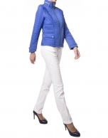 Short quilted blue jacket 