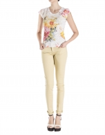 Camiseta floral amarillo