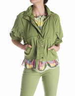 Short green trench coat