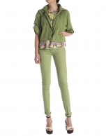 Short green trench coat