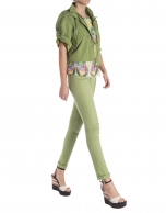 Short green trench coat