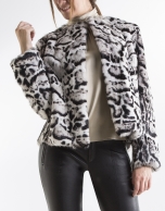 Short animal print rabbit jacket