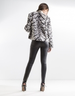 Short animal print rabbit jacket