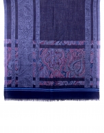 Blue scarf with motifs 