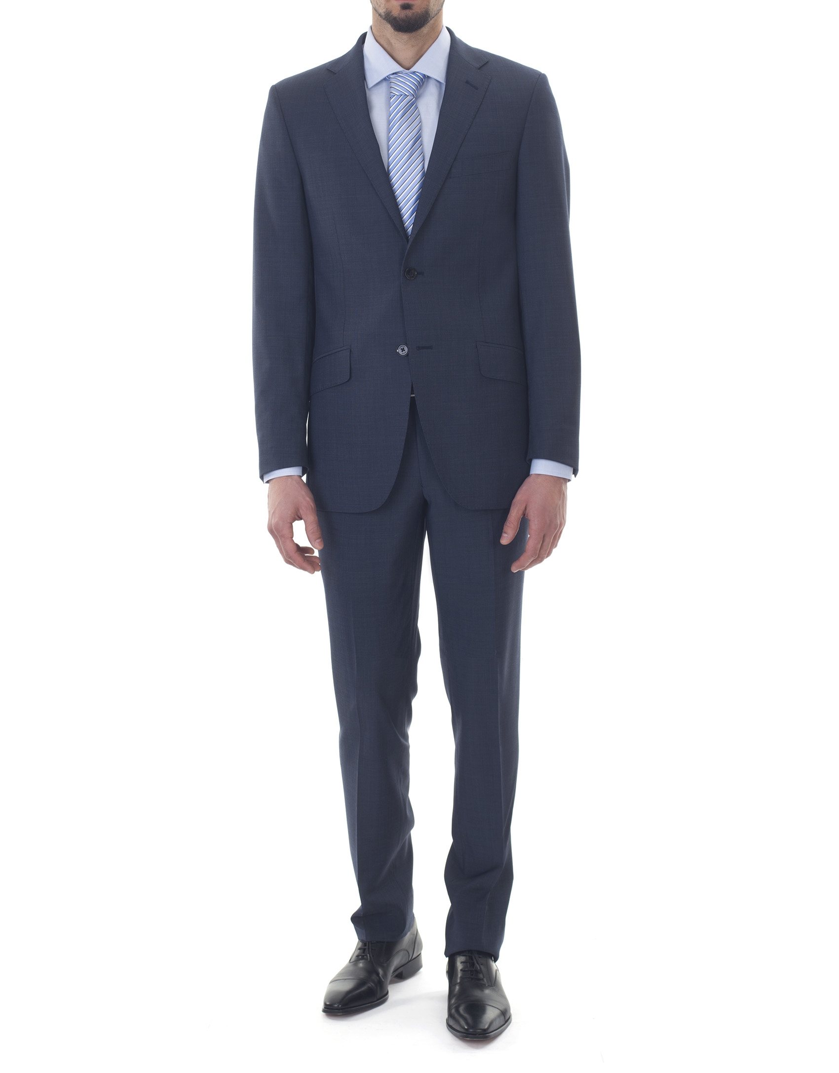 Navy blue microprint suit