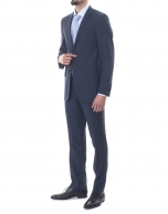 Navy blue microprint suit