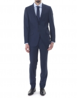 Navy blue microprint suit