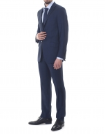 Navy blue microprint suit