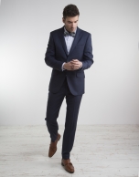 Navy blue half canvas regular fit suit 