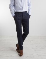 Navy blue half canvas regular fit suit 