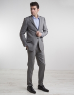 Traje regular fit estructura gris