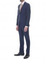 Plain blue slim fit suit 