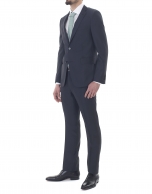 Plain blue slim fit suit 