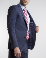 Traje slim fit cuadro azul marino