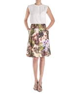 Floral print skirt with loops