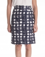 Jacquard checkered skirt