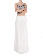 Long, off white, pleated skirt